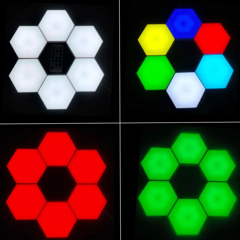 DIY RGB Quantum Light Smart Led Hexagonal Modular Touch Sensitive Lighting Remote Controlled Creative Decoration LED Night Light