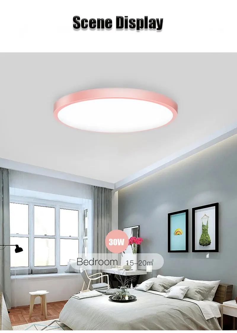 Ultra Thin Indoor Lighting Modern Round Surface Mount 16w 22w 30w 50w 70w Led Ceiling Light For Home Office Living Room Bedr