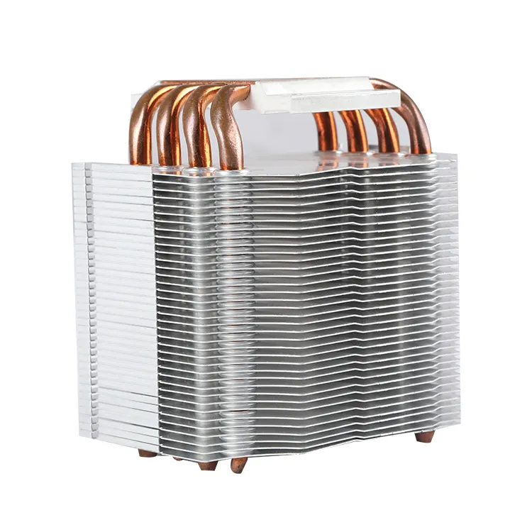 High Power 200w 400w GPU Round Copper Tube LED Heatsink Cooling Aluminum Fins Heat Pipe Heat Sink with Copper Base Plate