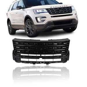 Car grille Fit For Ford Explorer  2016 2018 USA Type Front Grill Gloss Black 2016 To 2018 Factory Style Grille