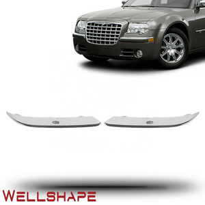 Fit Chrysler 300C 05'-10' Front Bumper Trim Molding With Washer Hole Chrome L+R