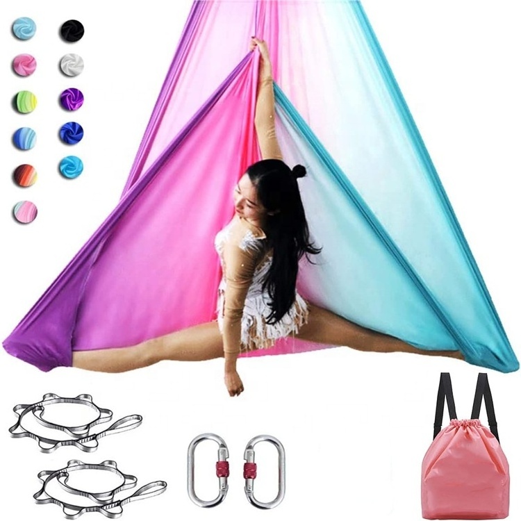 Wellshow Sport Aerial Yoga Hammock Yoga Swing Set Aerial Dance Equipment Strength training Starter Hardware kit