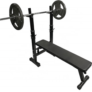 Wellshow Sport Home Gym Adjustable Folding Compact Weight Bench Barbell Rack Sit Up Bench Press With Rack And Dip Bars