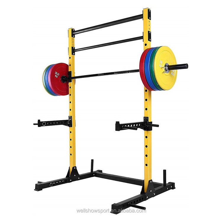 Wellshow Sport Pull Up Bar Dip Stands Station Bar Squat Rack Exercise Stand Power Tower Barbell Dumbbell Rack Weight Lifting