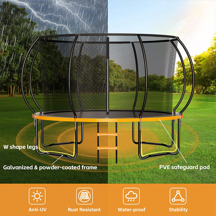 10ft Garden Trampoline With Safety Enclosure Net Combo Bounce Jump Outdoor Fitness Pvc Spring Cover Padding Kids Trampoline