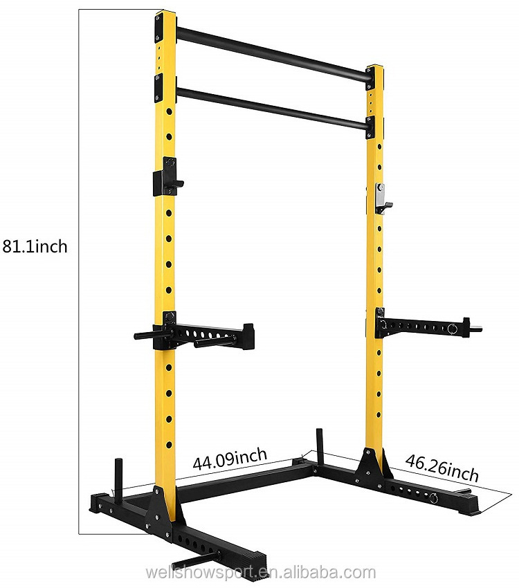 Wellshow Sport Pull Up Bar Dip Stands Station Bar Squat Rack Exercise Stand Power Tower Barbell Dumbbell Rack Weight Lifting