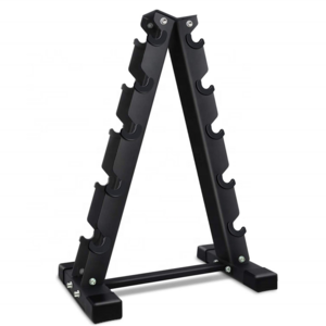 Wellshow Sport Metal Steel Home Gym 5 Tier Dumbbell Rack Stand for Home Gym Weight Rack Storage Standing Dumbbell Rack Set