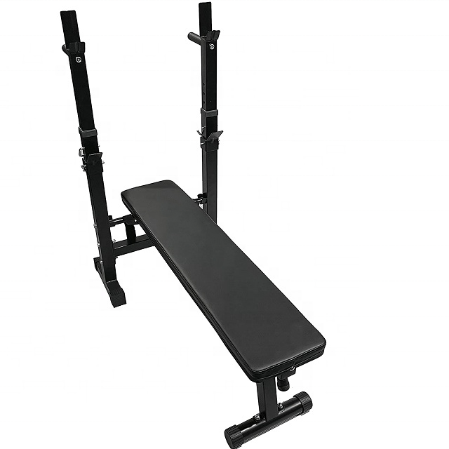 Wellshow Sport Home Gym Adjustable Folding Compact Weight Bench Barbell Rack Sit Up Bench Press With Rack And Dip Bars