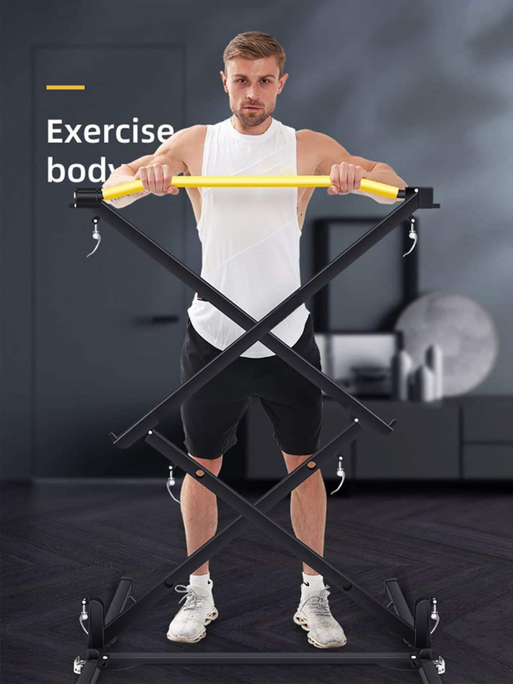 Wellshow Pull Up Bar Station Portable Foldable Pullup Bar Exercise Equipment Pull Up Stand for Strength Training