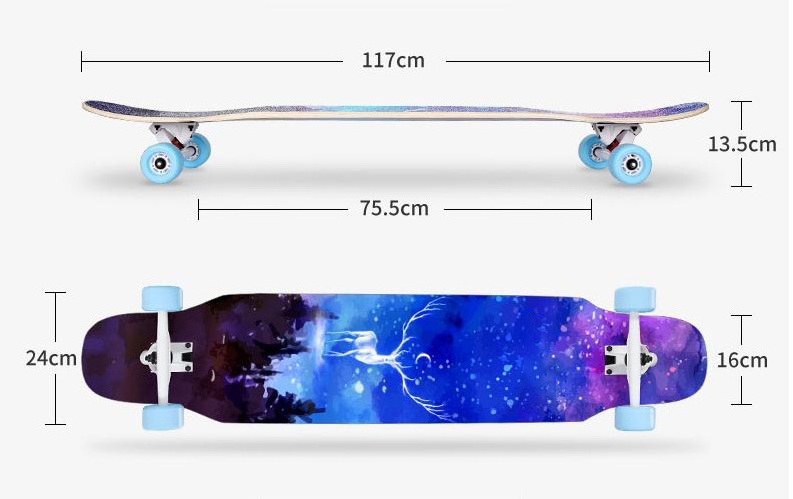 Wellshow Sport Skateboard Complete PRO Skateboard Canadian Maple Wood Adult Tricks Skate Board For Begin000ner Kids Boys Girls