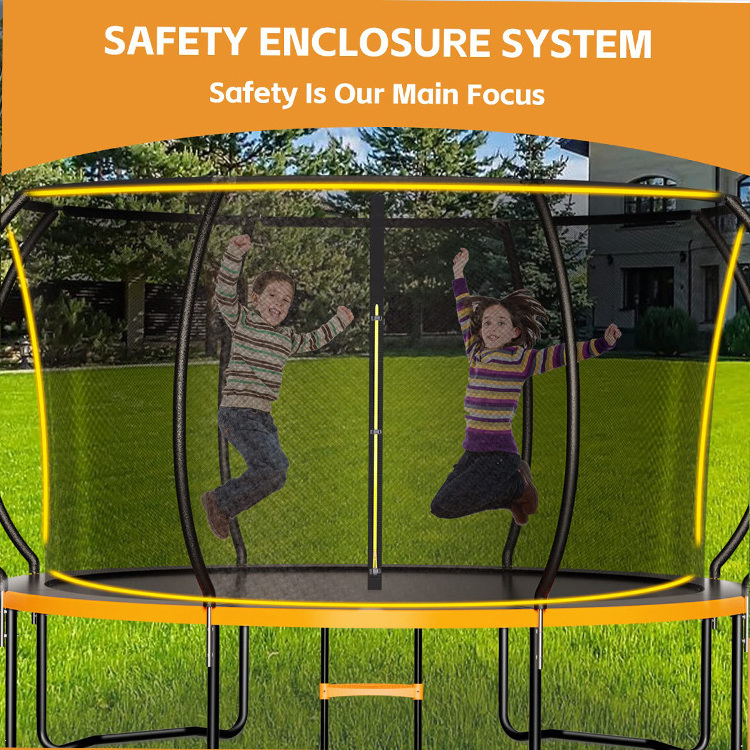 10ft Garden Trampoline With Safety Enclosure Net Combo Bounce Jump Outdoor Fitness Pvc Spring Cover Padding Kids Trampoline