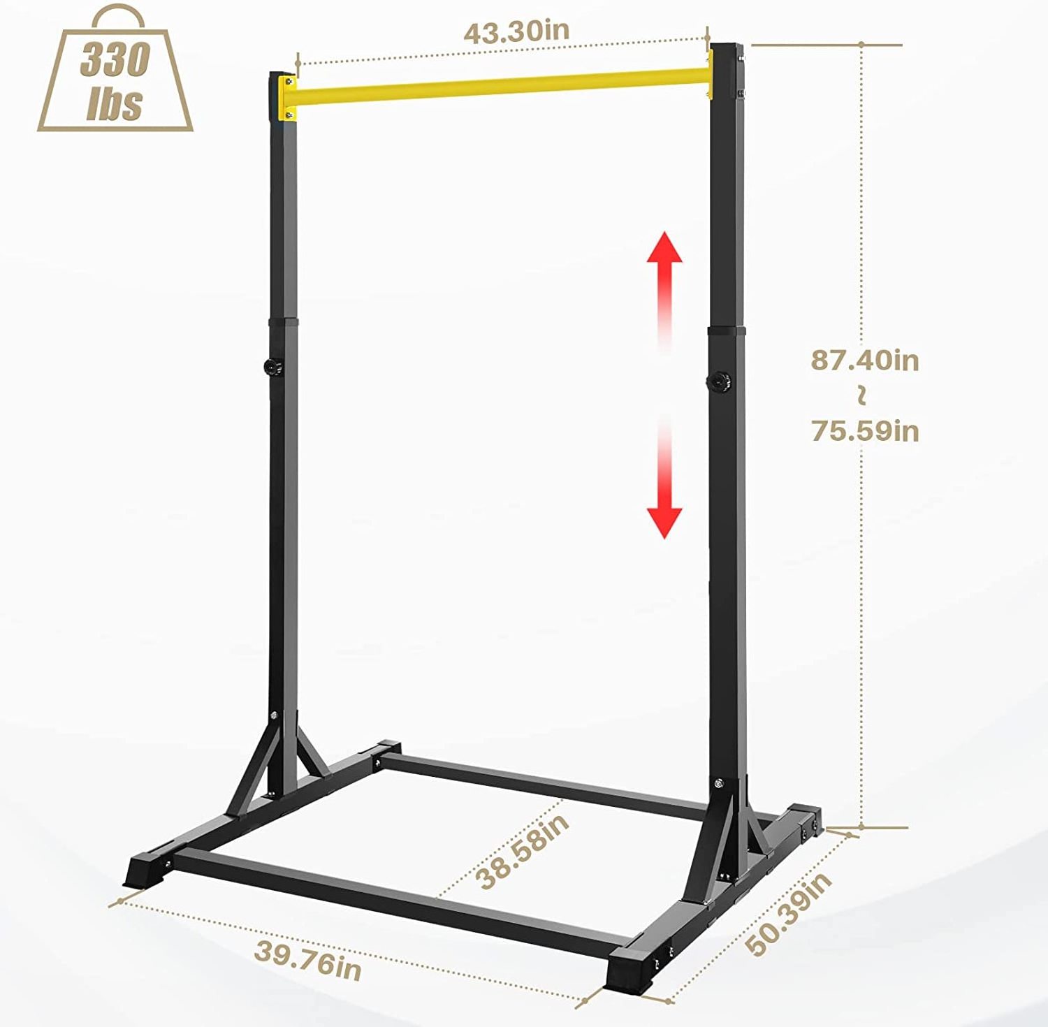 Wellshow Pull Up Station Power Tower Portable Pullup Bar Station Pull Up Bar for Home Gym Pull Up Tower Station