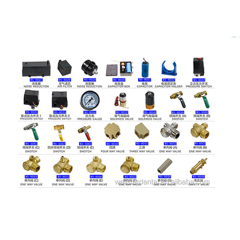 All kinds of dental air compressor spare parts for sale