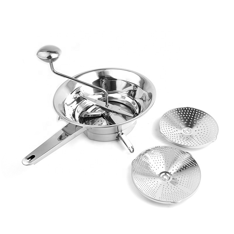 kitchen accessories cheap durable easy clean stainless steel vegetable potato manual food mill with discs