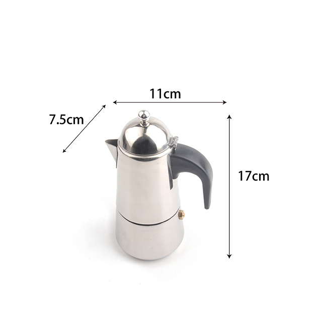 Espresso Maker Italian Coffee Moka Pot Classic Italian Style Cafe Brewing Stainless Steel for Stovetop Induction Cookers