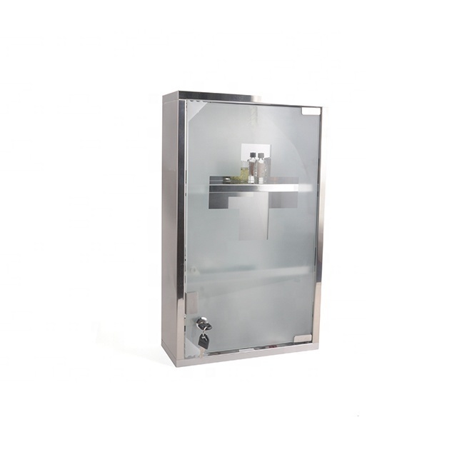 Hot selling stainless steel wall mount medicine chest medicine cabinet with glass door for hospital