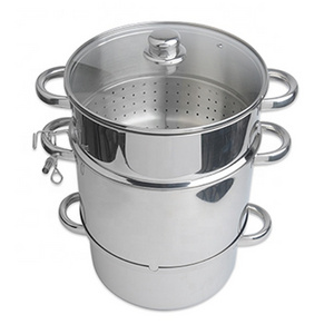 6 Liter Stainless Steel Three Layer Induction Straight Shape Steamer Pot Cookware Fruit Juicer Pot