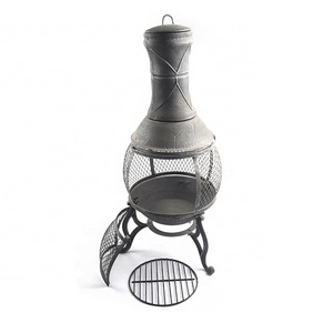 Firebowl Fireplace Poker Spark Screen Retardant Mesh Lid Deep Round Outside Tripod Fire pit nice Looking