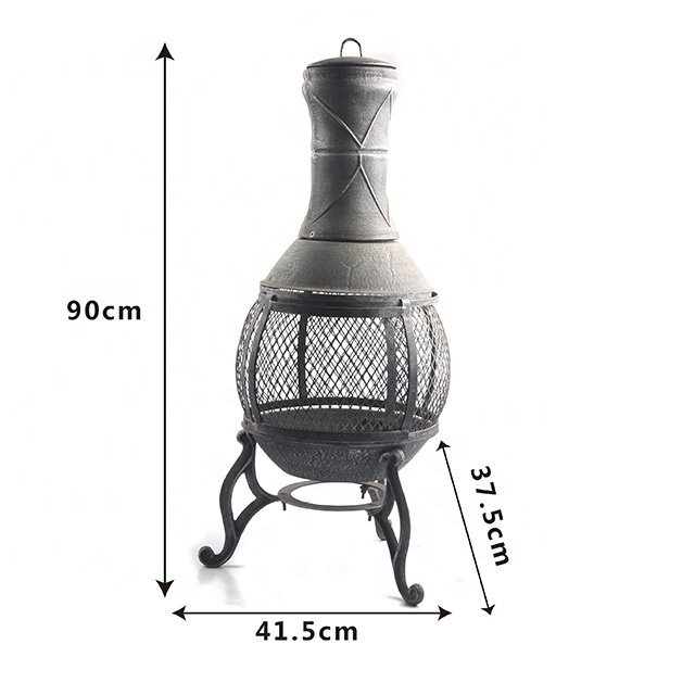 Firebowl Fireplace Poker Spark Screen Retardant Mesh Lid Deep Round Outside Tripod Fire pit nice Looking