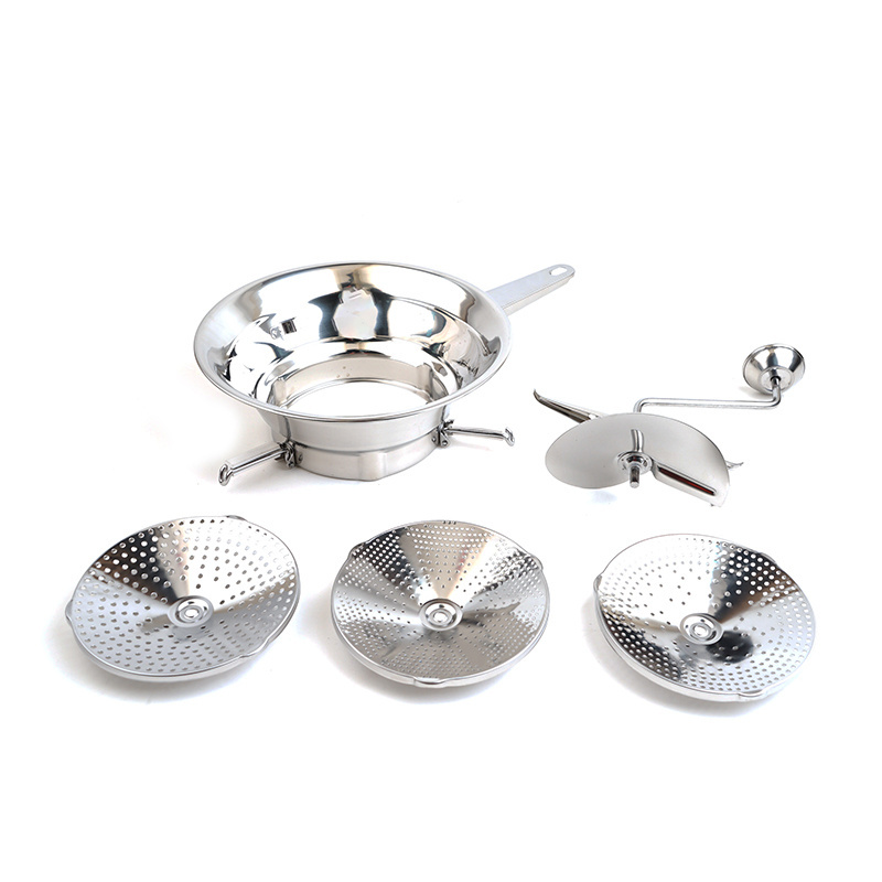 Stainless Steel Food Mill Rotary Food Mill Vegetable Strainer Potato Masher Grinder with 3 Milling Discs Legs for Puree Sauce