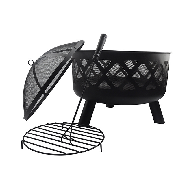 Metal Outdoor Fire Pit with Cover