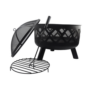 Metal Outdoor Fire Pit with Cover