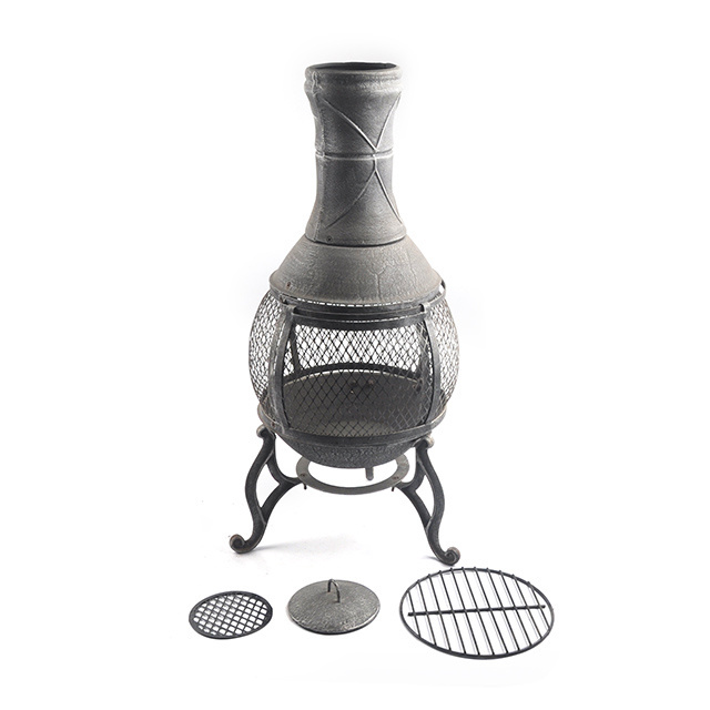 Outdoor Chimney Mesh Bronze cast iron Fire Bowl Fire Pit Garden Heater