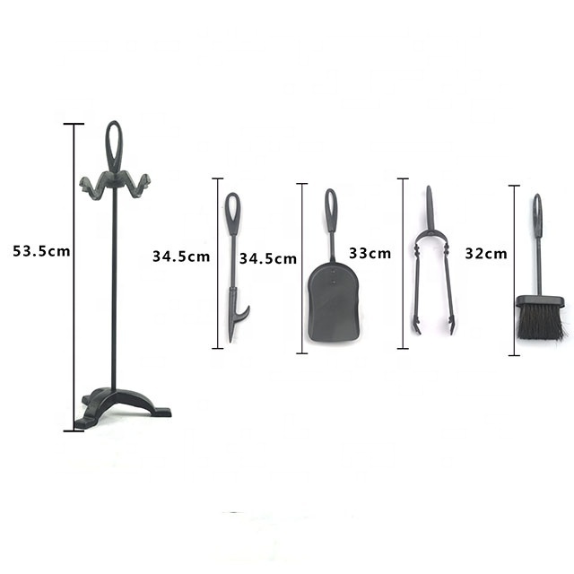 Best quality metal powder coating 4 pieces fireplace tools set fireplace accessory