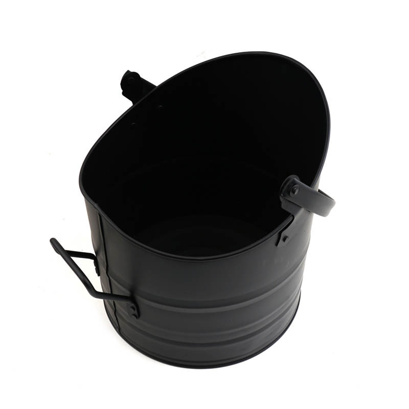 Iron Fireplace ash coal black bucket can mental pellet pail wood burning stove fireplace tools accessories outdoor indoor