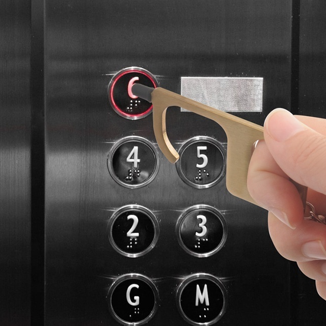 New design hot selling elevator button tool  door hook with key chain