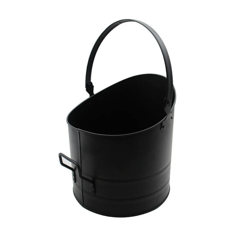 Iron Fireplace ash coal black bucket can mental pellet pail wood burning stove fireplace tools accessories outdoor indoor