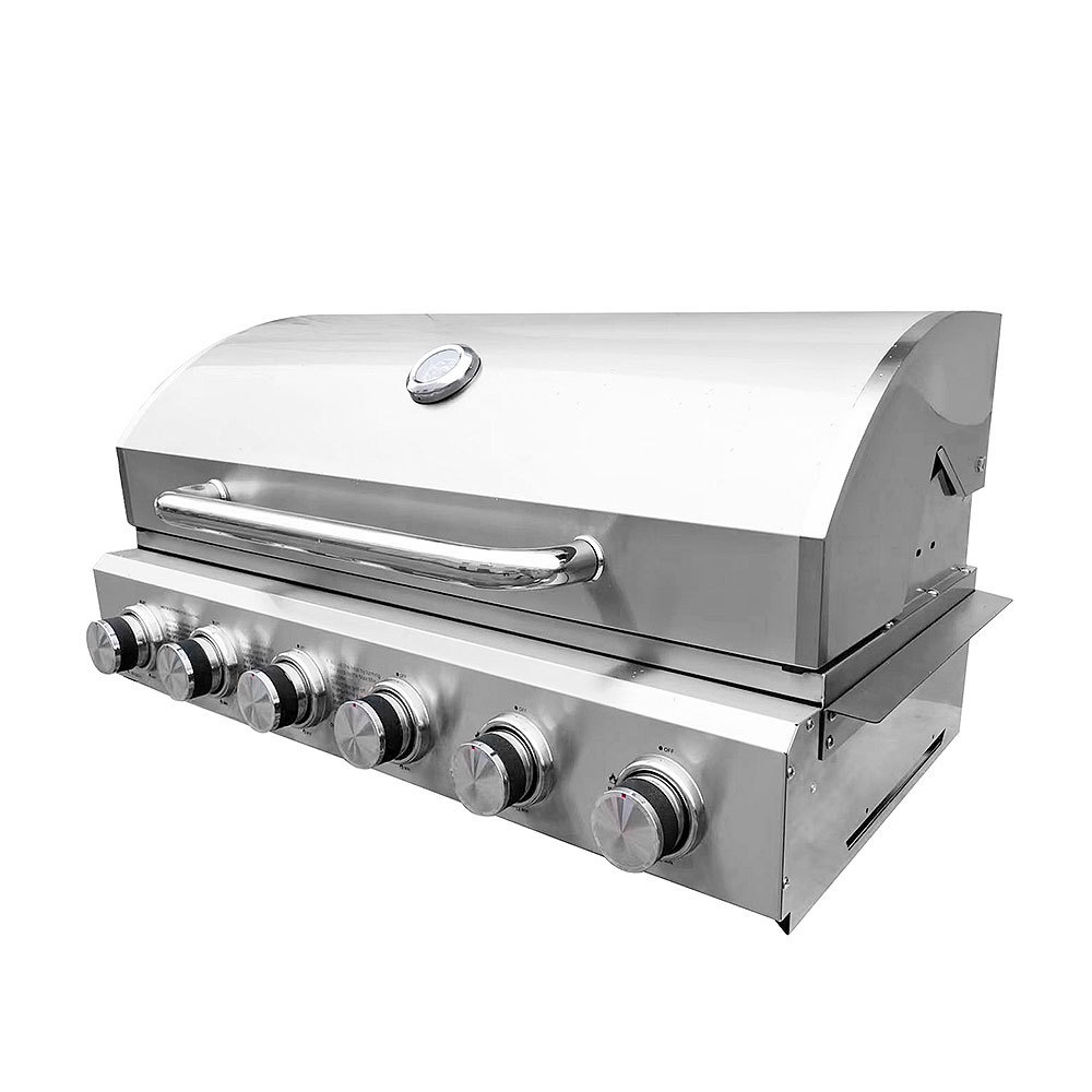 Top Quality Kitchen Built In BBQ Grill For Chicken Full Stainless Steel 6 Burners Outdoor BBQ Gas Charcoal Grilled Chicken