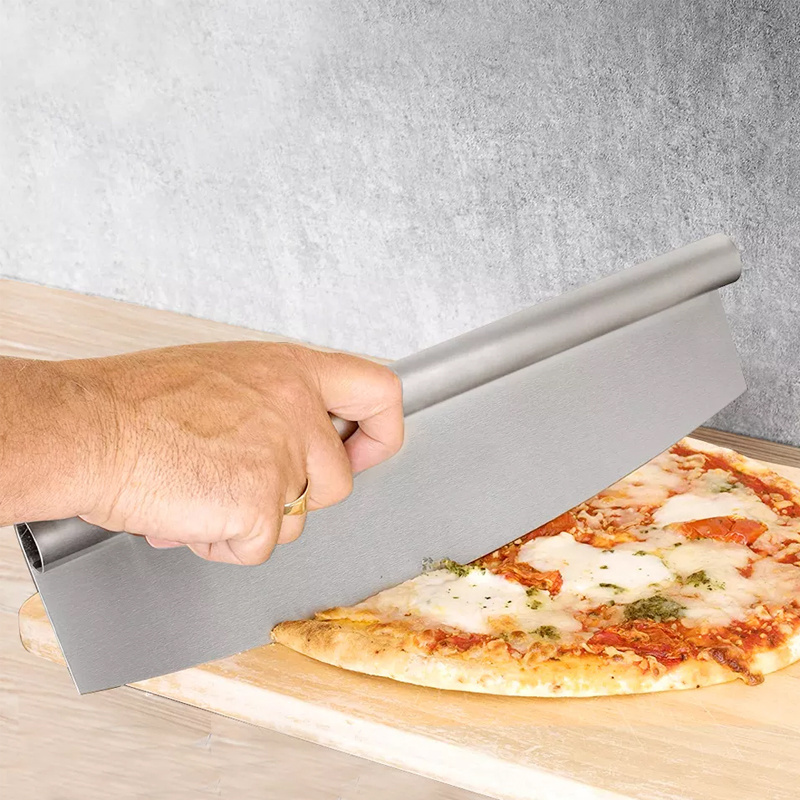 Pizza Cutter Rocker Blade Style Stainless Steel Slicer Knife Pizza Cutter With Protection Cover