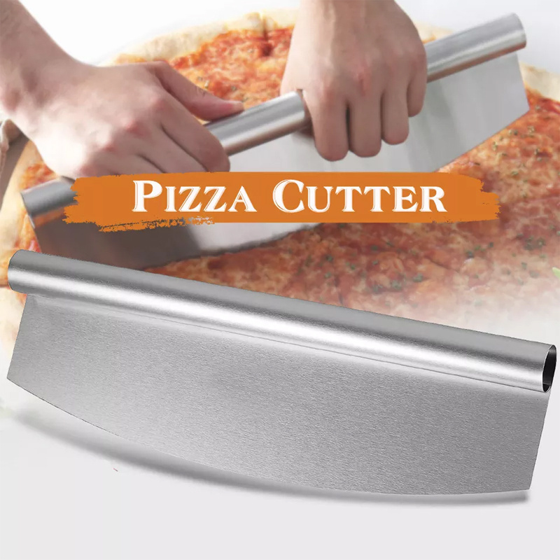 Pizza Cutter Rocker Blade Style Stainless Steel Slicer Knife Pizza Cutter With Protection Cover