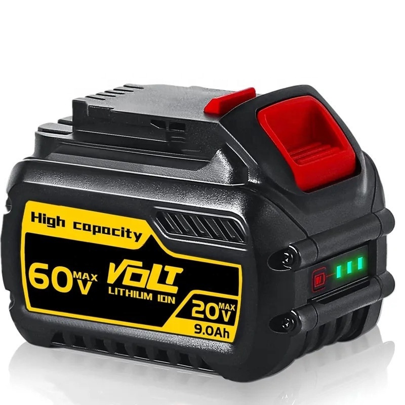 Factory Wholesale DCB606 20V 60V 9.0Ah Lithium-ion Max Flexvolt Battery with LED Indicator for Dewalt Power tool  Drill DCB609