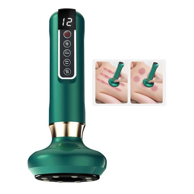 Handheld Stainless Steel Body Gua Sha Heating Therapy Instrument Electric Scraping Vacuum Cupping Massager