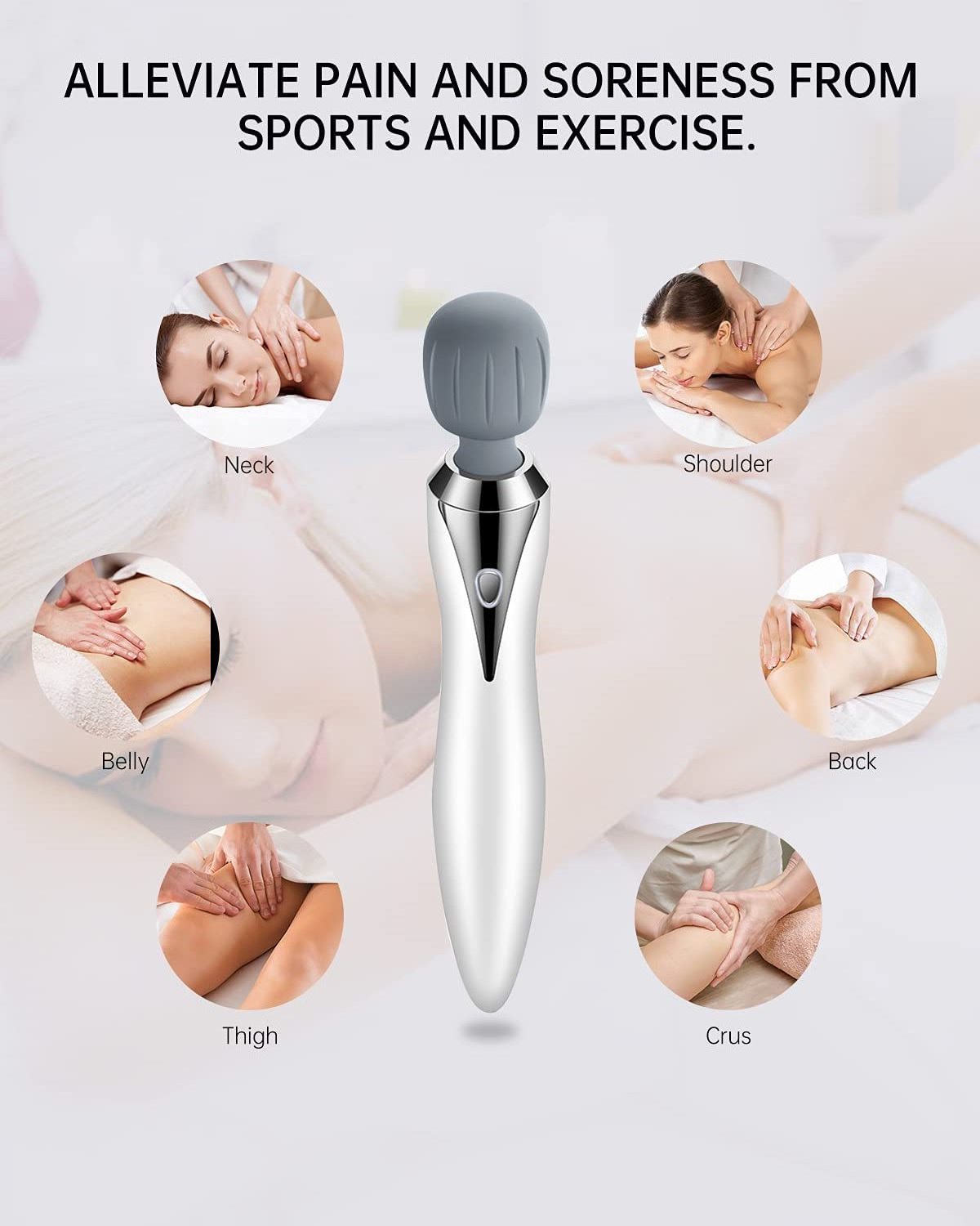 Cordless Rechargeable Power Portable Magic Electronic Massage Wand Body Massage Stick Massager