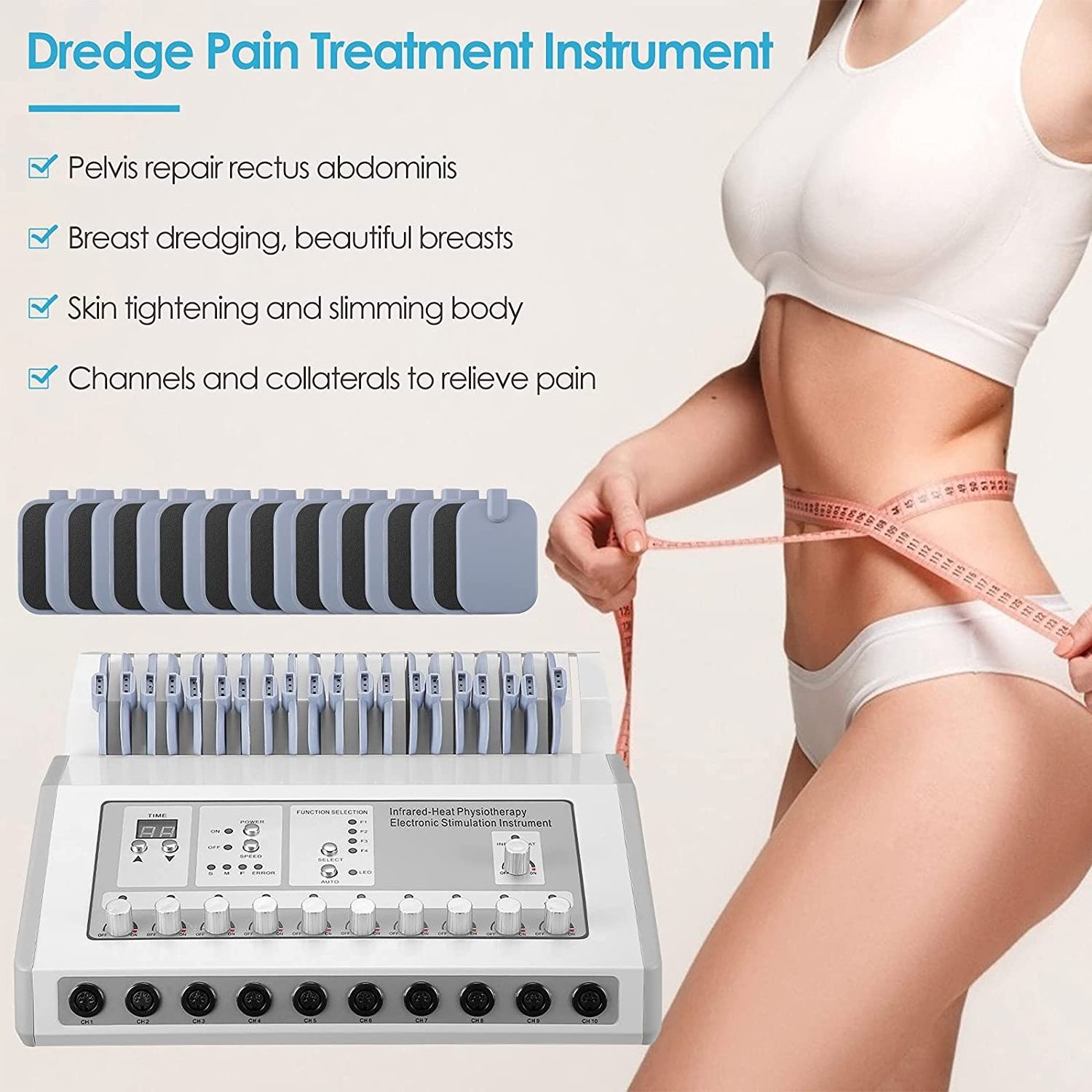 Hot Sale Electric EMS Slimming Breast Massage Bio Electronic Muscle Stimulator Heating Microcurrent Electrostimulation