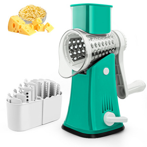 2024 New Rotary Graters 5 In 1 Cheese Grater Cheese Grater With Container And Lid Slicer For Kitchen Slicer Vegetable Cutter