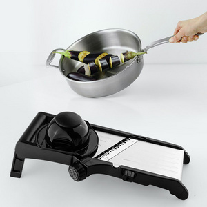 Multifunctional vegetable slicer adjustable stainless steel mandoline food cutter with waffle blade