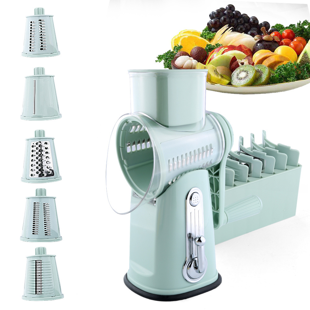 New Arrival Food Processor Fruit Vegetable Chopper Grinder Vegetable Grater Slicer Rotary Cheese Grater with blade box