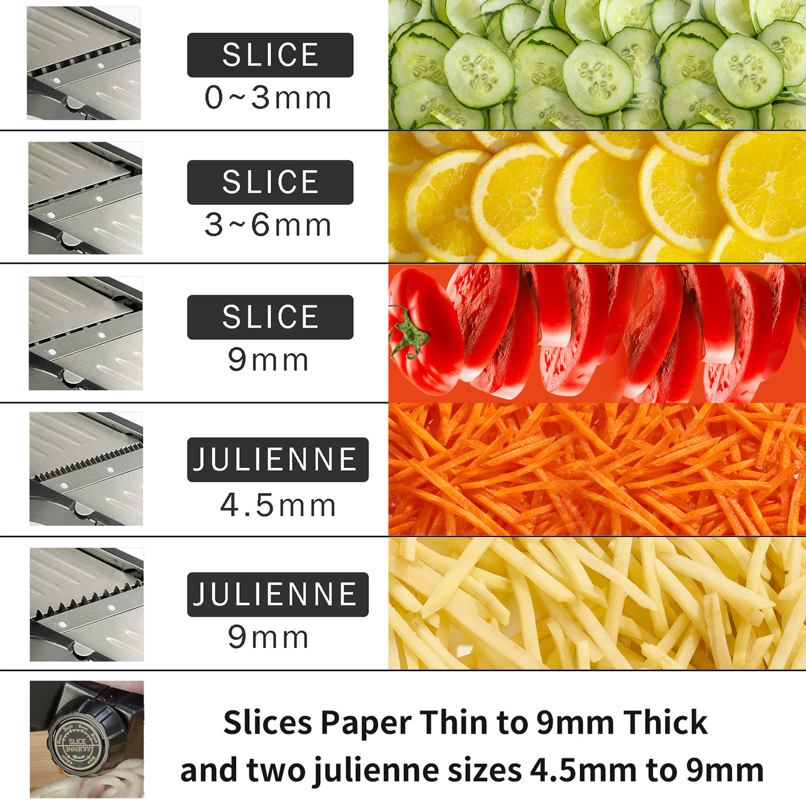 Gadget 2024 New Arrival Mandoline Fruit Slicer Adjustable Shredder Julienne Cutter Slicer Safe Mandoline Slicer