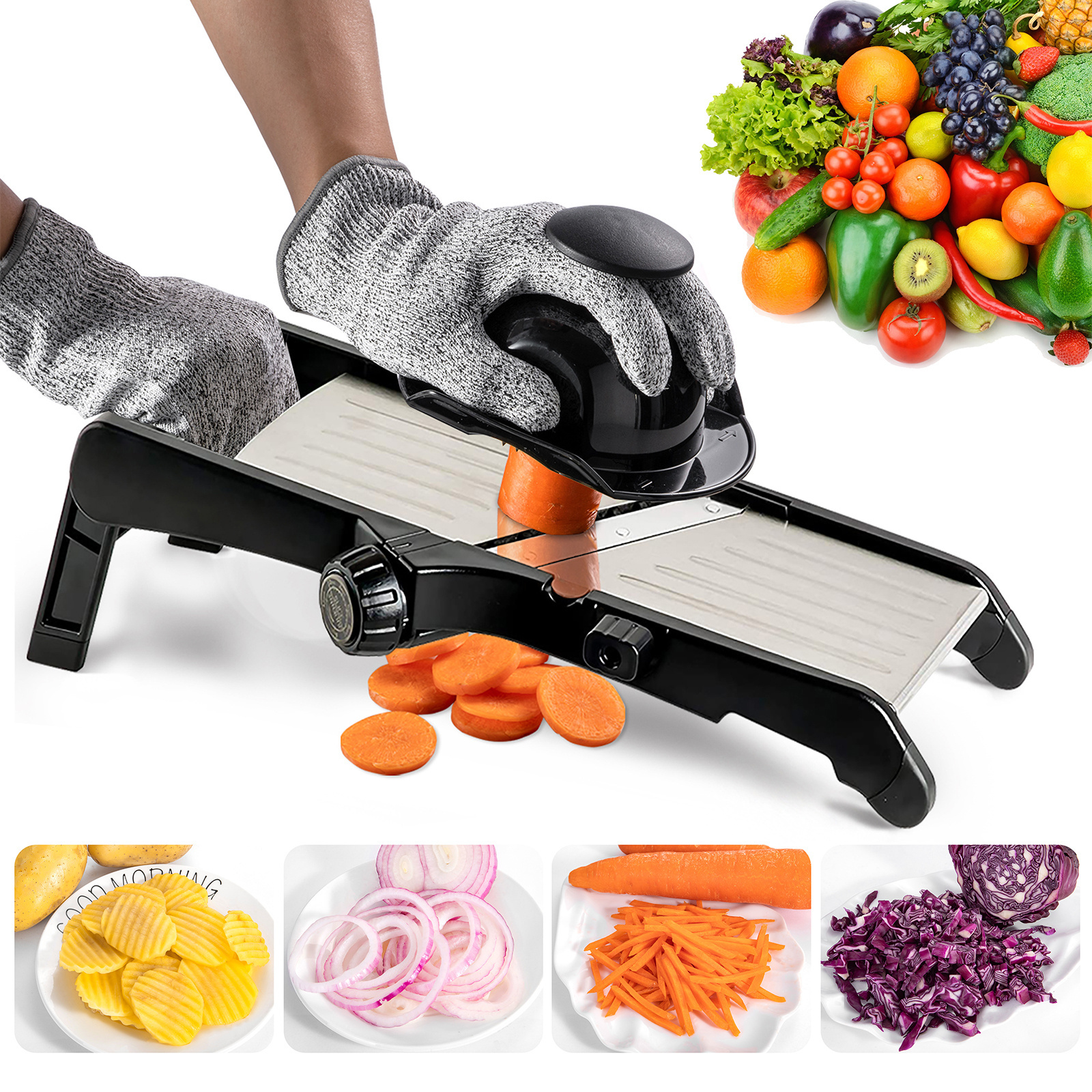 Multifunctional Vegetable Cutter Slicer Manual Mandoline Slicer Veggie Slicer Kitchen Onion Chopper With Waffle Maker