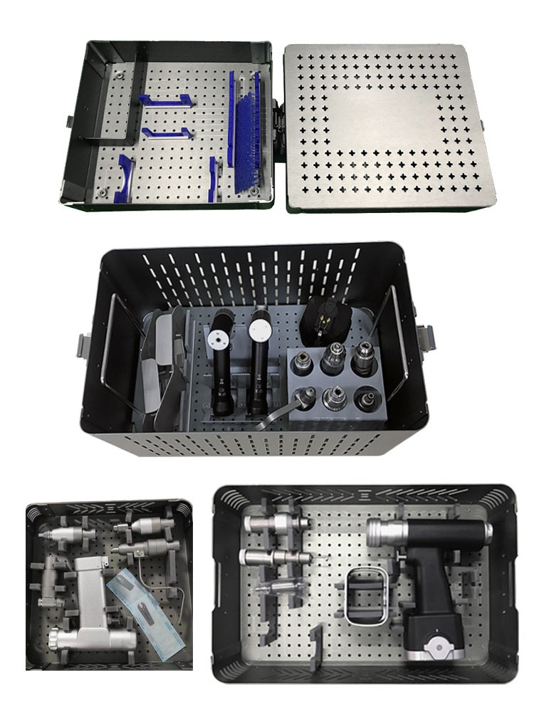 Surgical instrument bone drill sterilization box case tray container big size for orthopedic drill