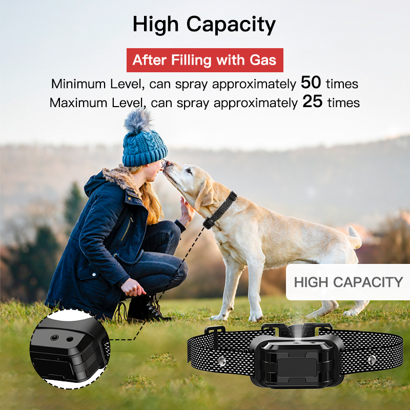 Humane Dog Training Collar No Electric Shock Vibration Beep Spray 1000 ft Range Remote Control Rechargeable Harmless Bark Collar