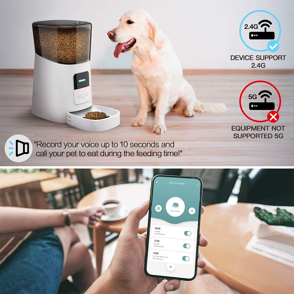 Smart App Wifi Automatic Water Pet Bowl Feeder Pet Dog Cat Automatic Feeder