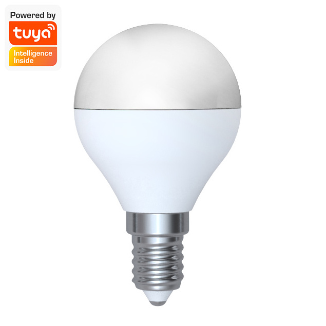 tuya Smart Wireless RGB Multicolor Dimmable Wifi LED G45 RGBCW E14 4.9w smart bulb