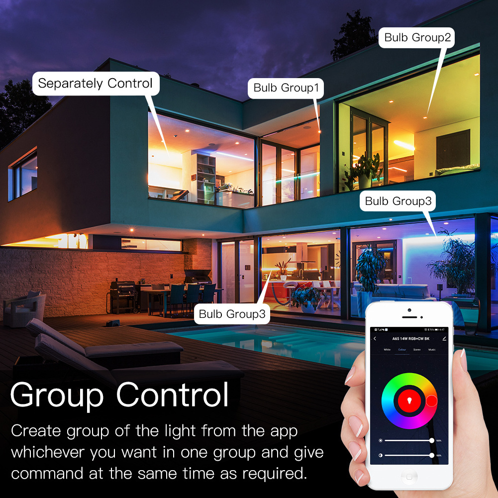 WELLUX Smart life app Tuya control Professional RGB Smart bulb Work 9w Smart Led Light Bulb BLE Smart Bulb