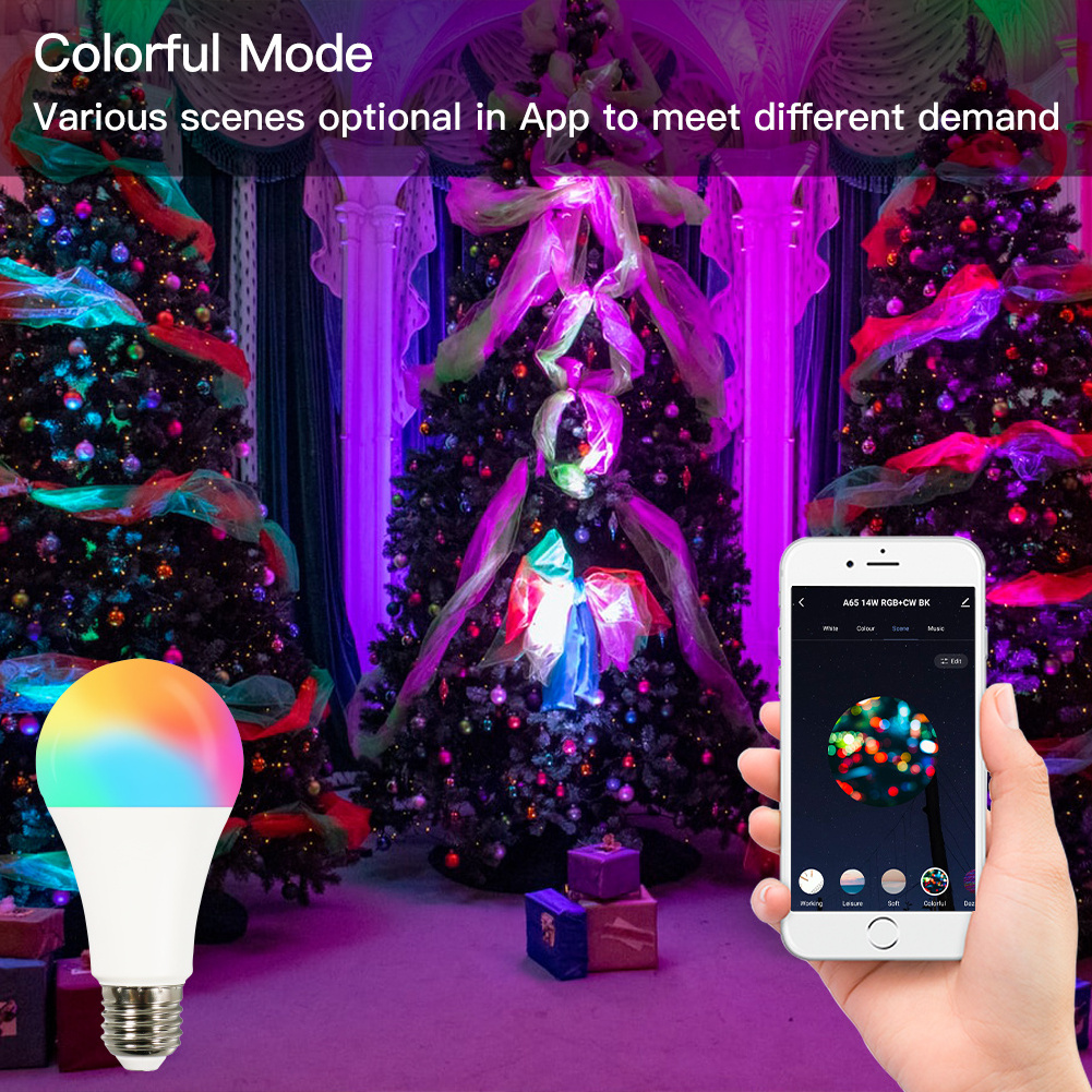 WELLUX Smart life app Tuya control Professional RGB Smart bulb Work 9w Smart Led Light Bulb BLE Smart Bulb