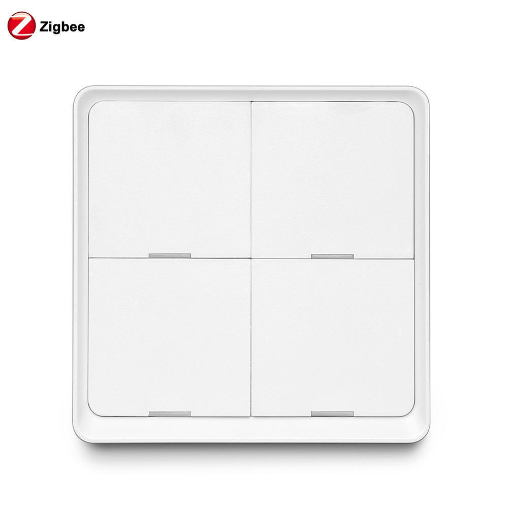 WELLUX Tuya Zigbee Light Switch 1/2/3/4 Gangs Battery Switches Wireless Smart Home Zigbee Scene Press Switch With Stickers